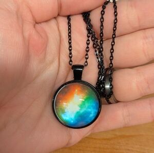 Rainbow Galaxy Pendent Necklace